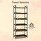 6-tier Tall Industrial Bookcase With Open Shelves And 4 Hooks